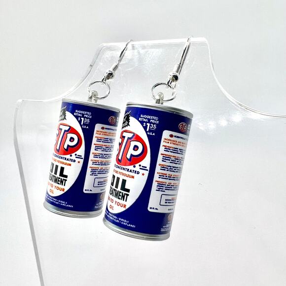 STP Oil Earrings - STP Accessories - Racing Accessories - Car Earrings - Mini - Picture 6 of 7